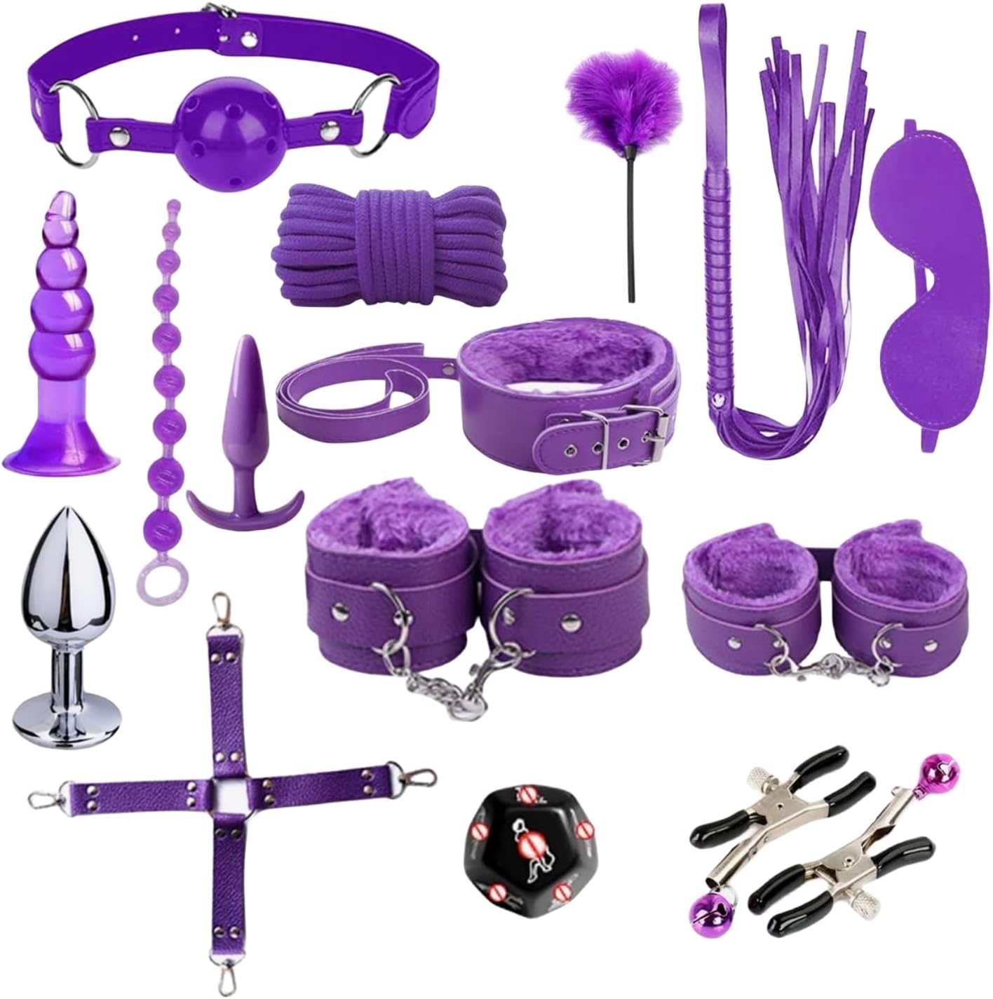 15 PCS Sex Bondage BDSM Kit, Foreplay Toy for Couples