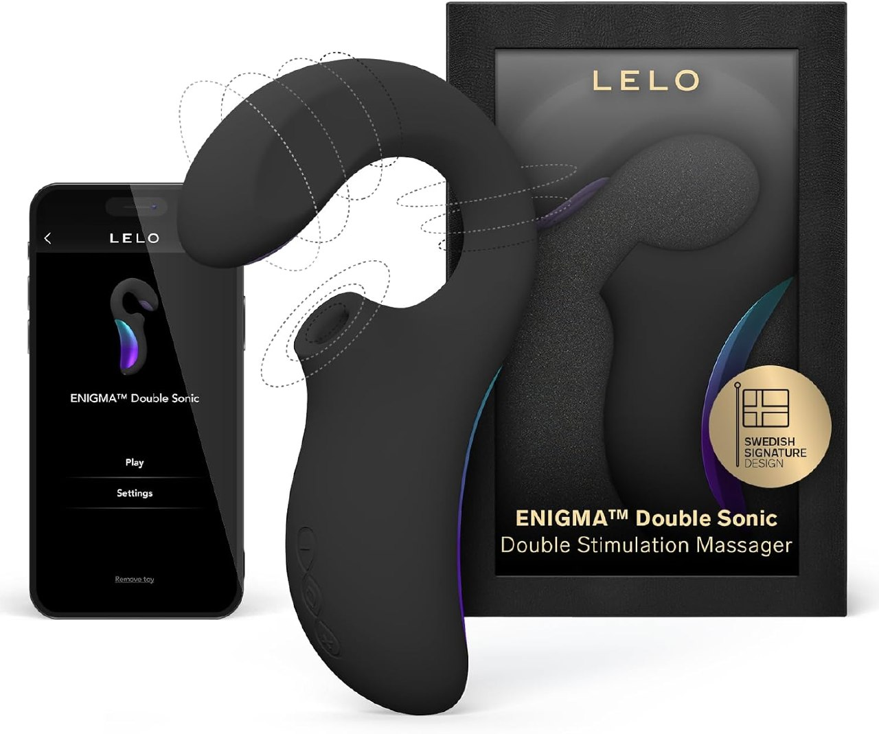 LELO Enigma Double Sonic Female Triple Stimulation Massager with Bluetooth App, 8 Pleasure Settings and 2 Extra Modes, Rabbit Sex Toy, Vaginal Vibrators
