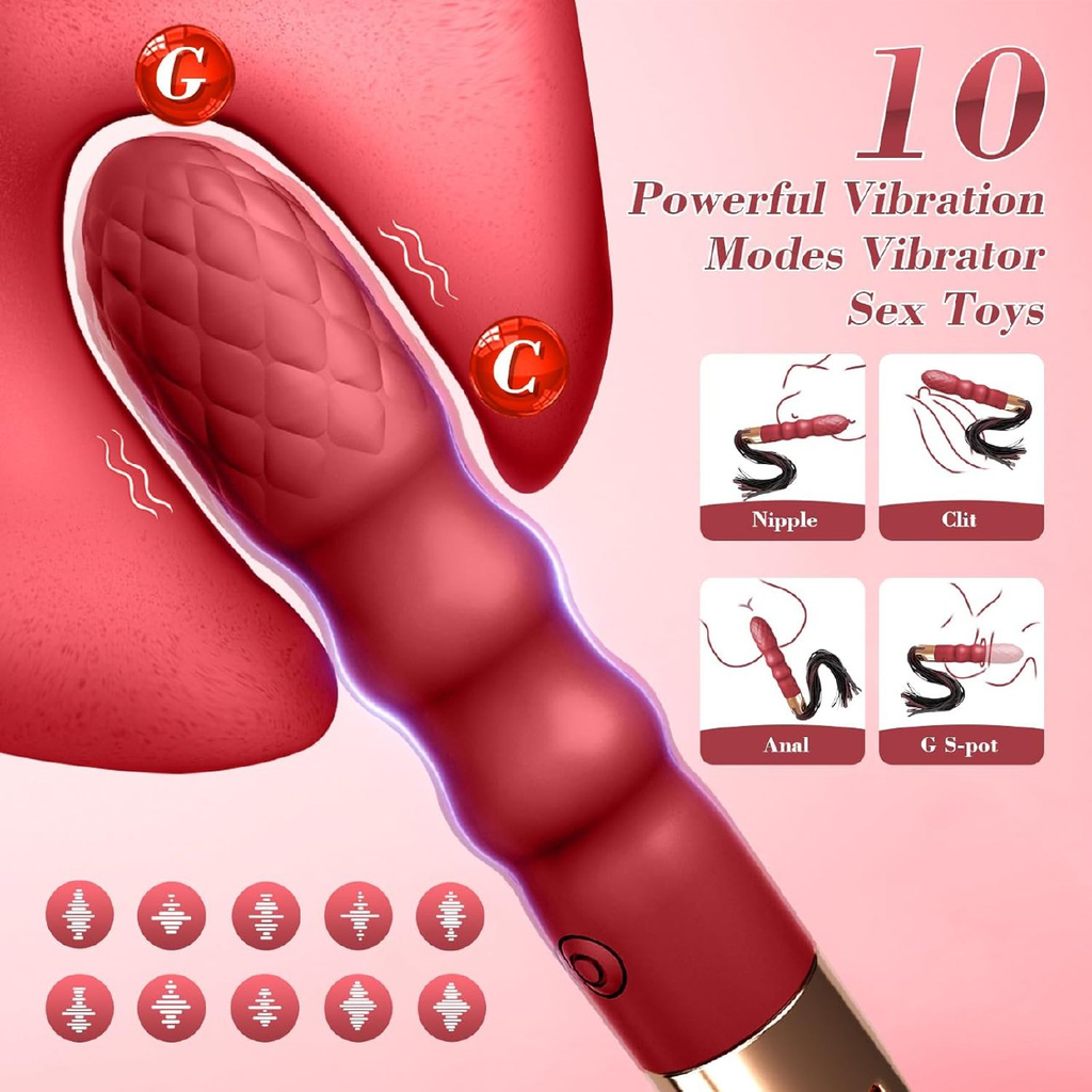 Sex Toys Dildo Vibrator for Women - Soft Silicone Women Sex Toys G Spot Vibrator with 10 Vibrating Modes, Waterproof & USB Magnetic Rechargeable Couples Female Adult Toys for Nipple, Anal, Clit