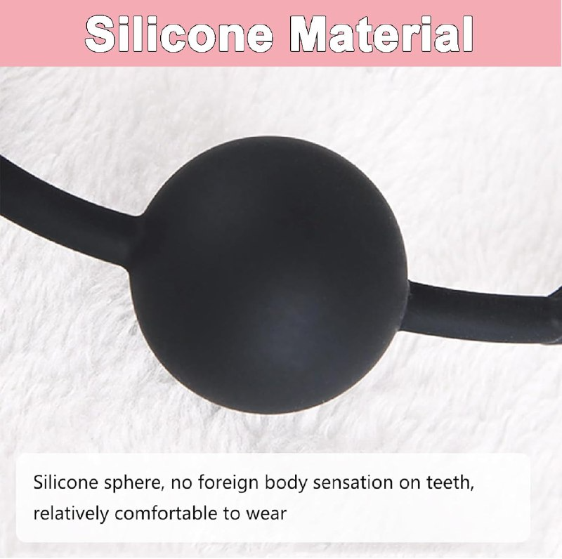 Leather Restraints Ball Mouth Plug Silicone Bondage Ball Gag Silicone Bondage Ball Gag for Sex, BDSM Restraints Toys Sex Gag Muzzles (B3)