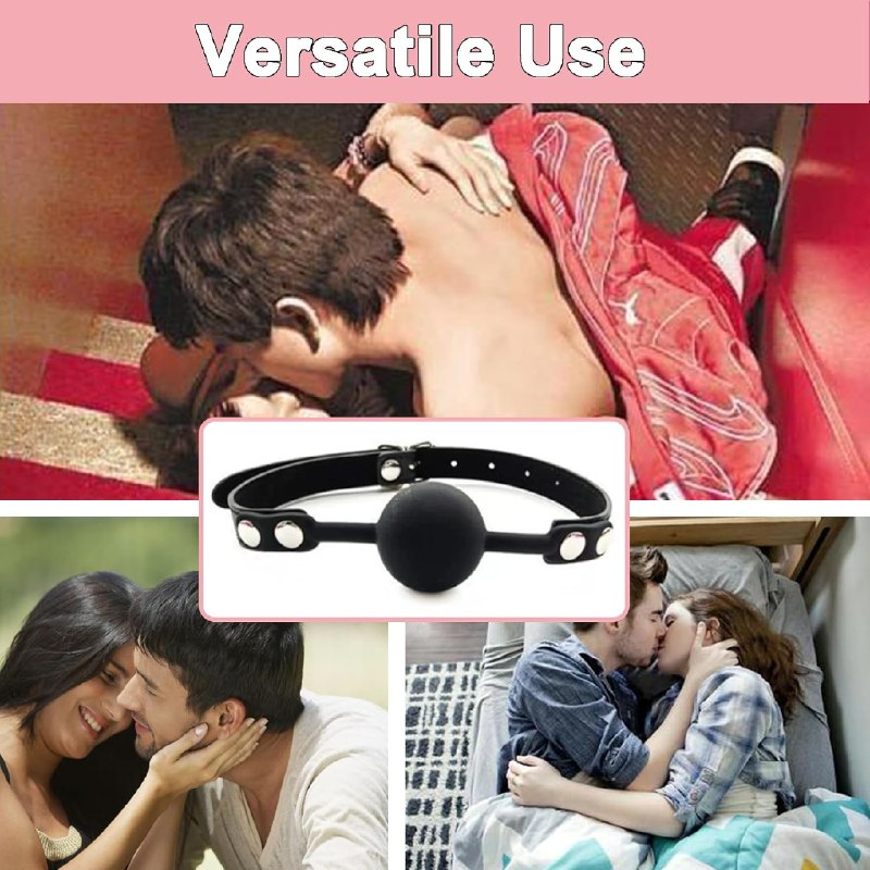 Leather Restraints Ball Mouth Plug Silicone Bondage Ball Gag Silicone Bondage Ball Gag for Sex, BDSM Restraints Toys Sex Gag Muzzles (B3)