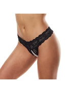 Secret Kisses Lace and Pearls Crotchless Panties